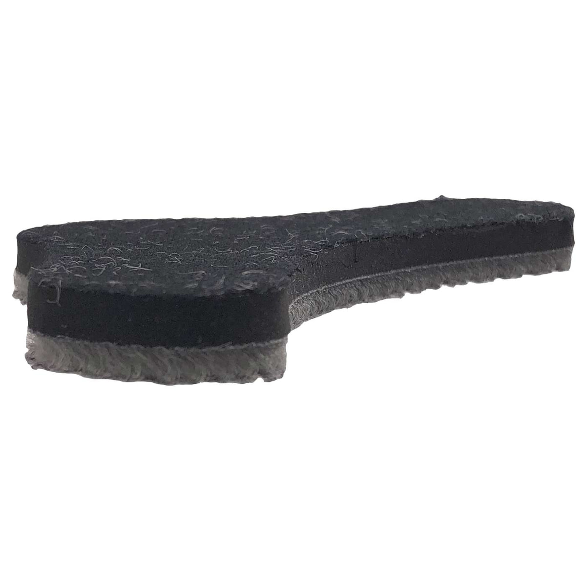 PROTOS® Nackenpolster extra dick in schwarzer Farbe, Seitenansicht, zeigt die Dicke und die Struktur des Materials vor weißem Hintergrund ohne weitere Objekte