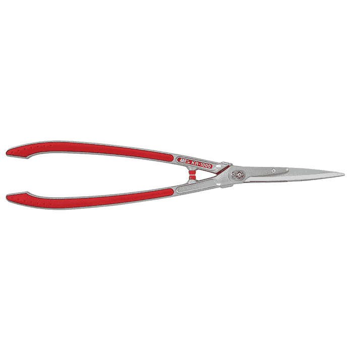 ARS KR-1000 Heckenschere von ARS mit roten Griffen und silberner Klinge und Griffen