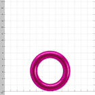 Aluring 40 Pink, pinkfarbener Ring mit glatter Oberfläche, vor weißem Hintergrund mit Messraster