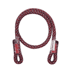 Gyro Lanyard Spare Cord von CAMP, eine geflochtene Ersatzleine in Schwarz, Rot und Weiß mit Schlaufen an beiden Enden