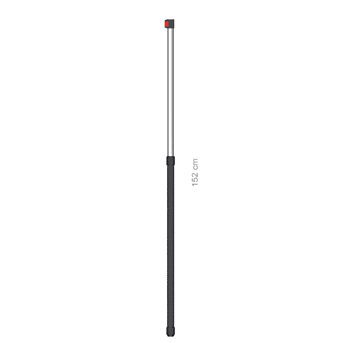 Zübat Teleskop 330 Stange unten, lange Stange mit silbernem und schwarzem Teil, 152 cm lang