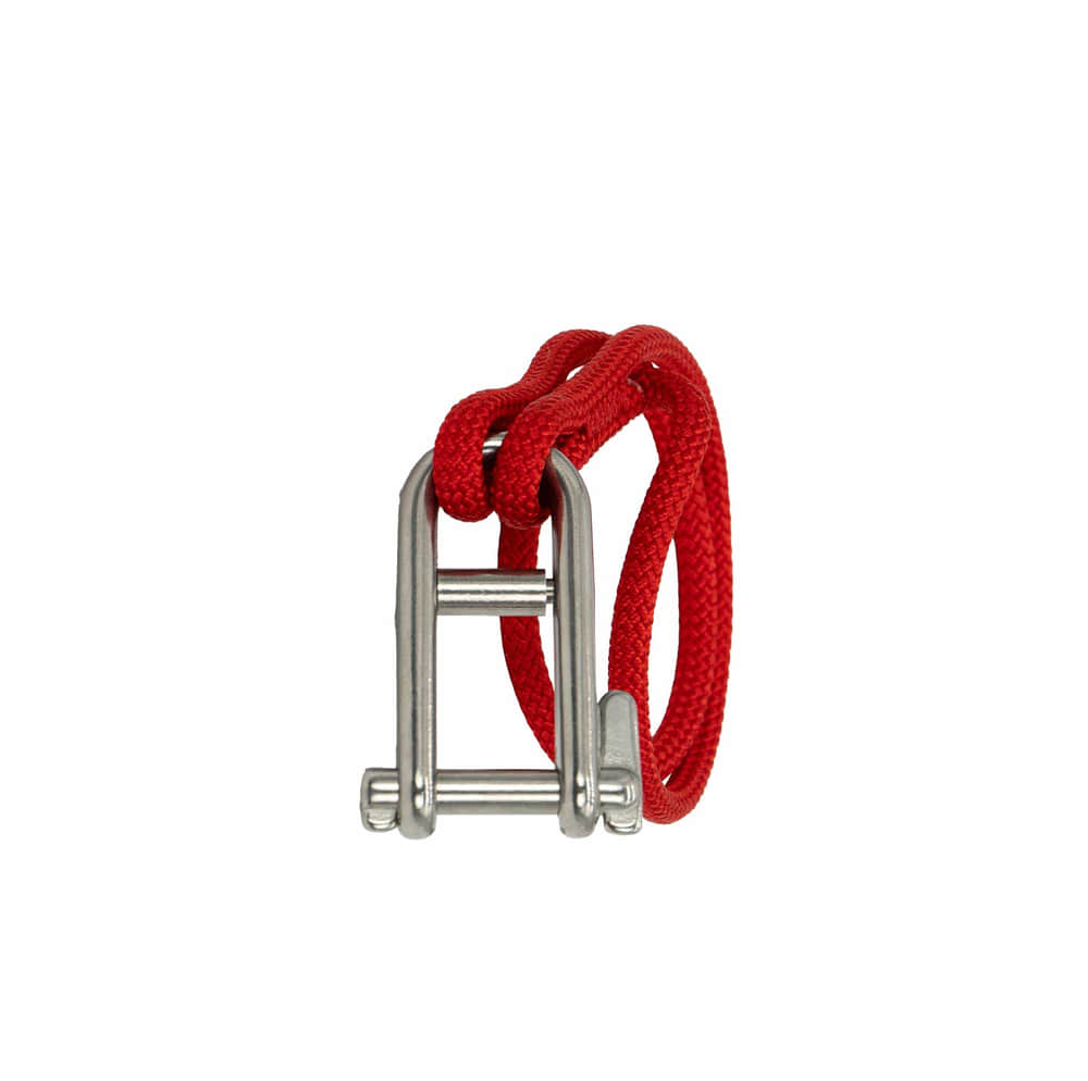 pullDOWN mit rotem Seil und silbernem Metallverschluss, Produktname sichtbar