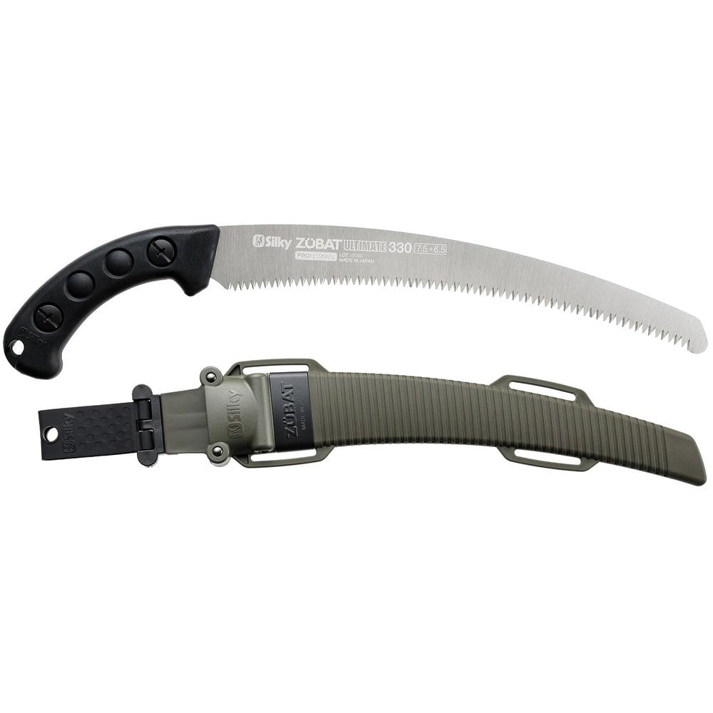 Silky Zübat Ultimate 330-6.5-7.5 Handsäge mit schwarzem Griff und grünem Kunststoff-Etui