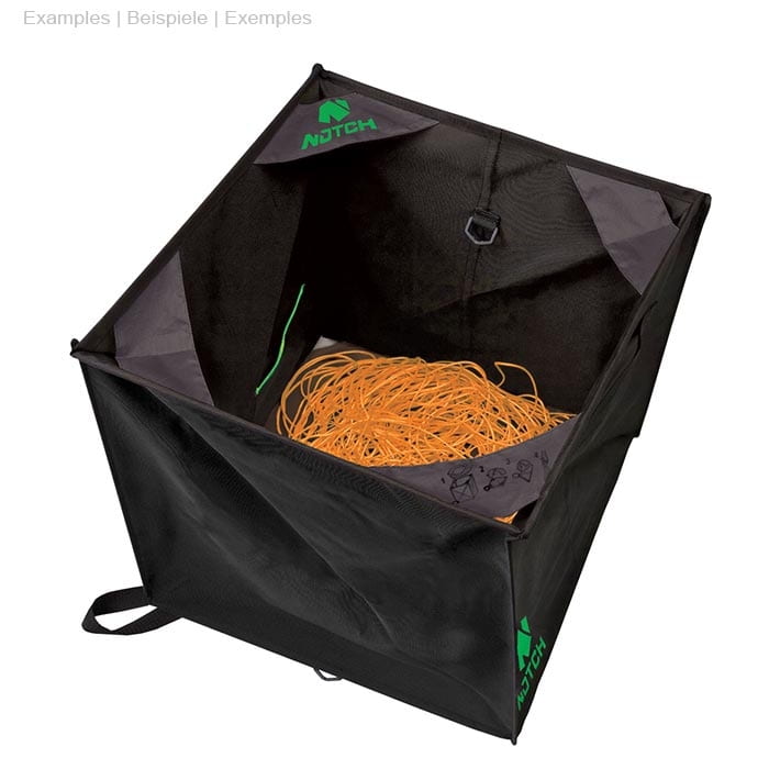 Pro Folding Cube von Notch, schwarzer faltbarer Würfel mit orangenem Seil im Inneren