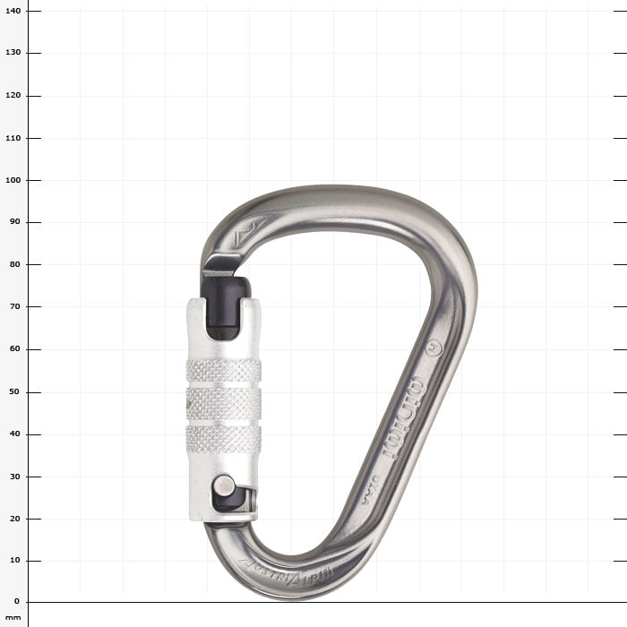 Minimi Karabiner aus Metall mit Schraubverschluss in Silber