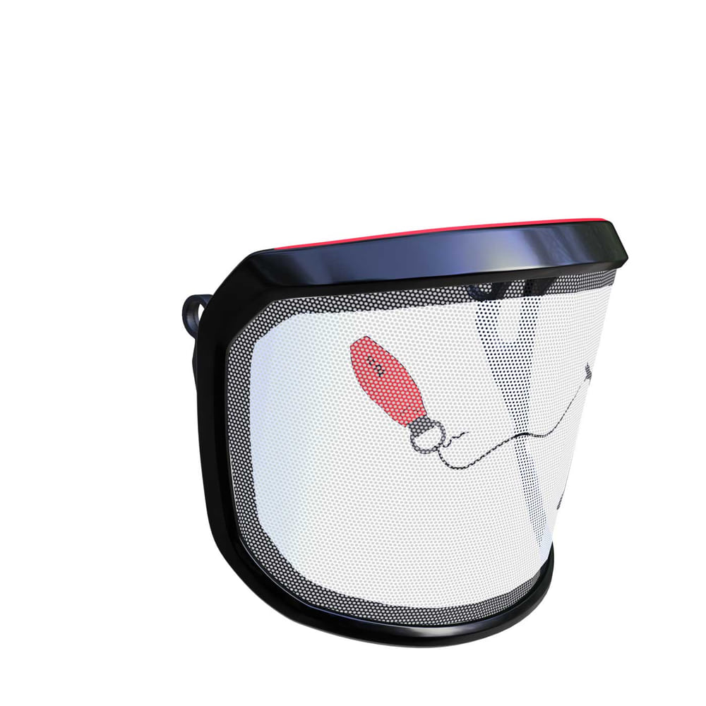 PROTOS® Visier Special Edition seitliche Ansicht mit schwarzem Rahmen und Motiv eines Mädchens und rotem Luftballon