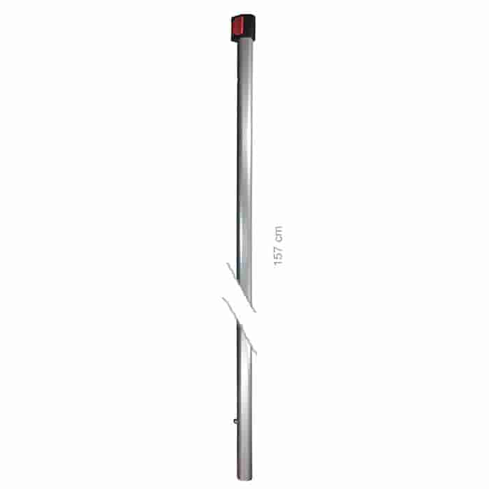 Hayauchi 630 Stange Mitte oben, lange silberne Stange mit schwarzem und rotem Element am oberen Ende, Länge 157 cm