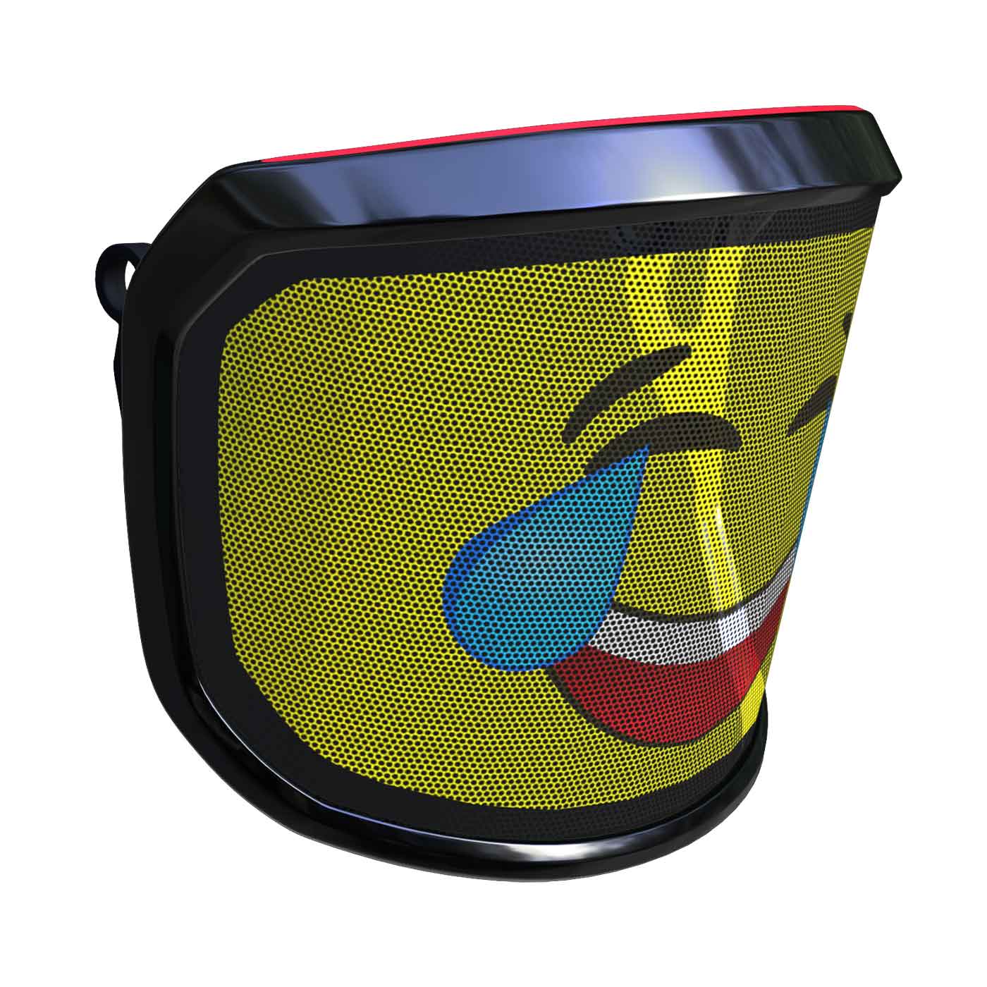 PROTOS® Visier Arbormoji Seitenansicht rechts mit lachendem Emoji-Gesicht mit Tränen, gelbes Gesicht und schwarzer Umrandung