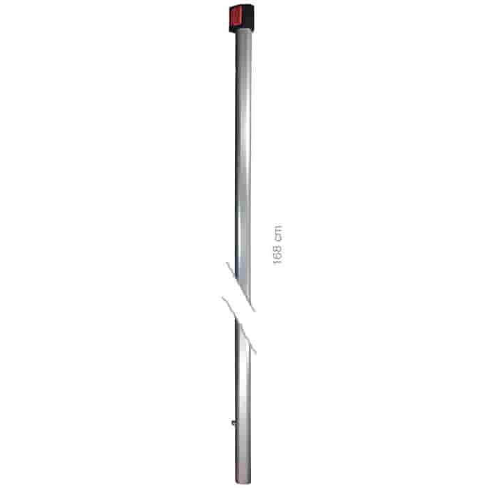 Hayauchi 630 Stange Mitte unten, lange silberne Stange mit schwarzem und rotem Teil oben, 168 cm lang